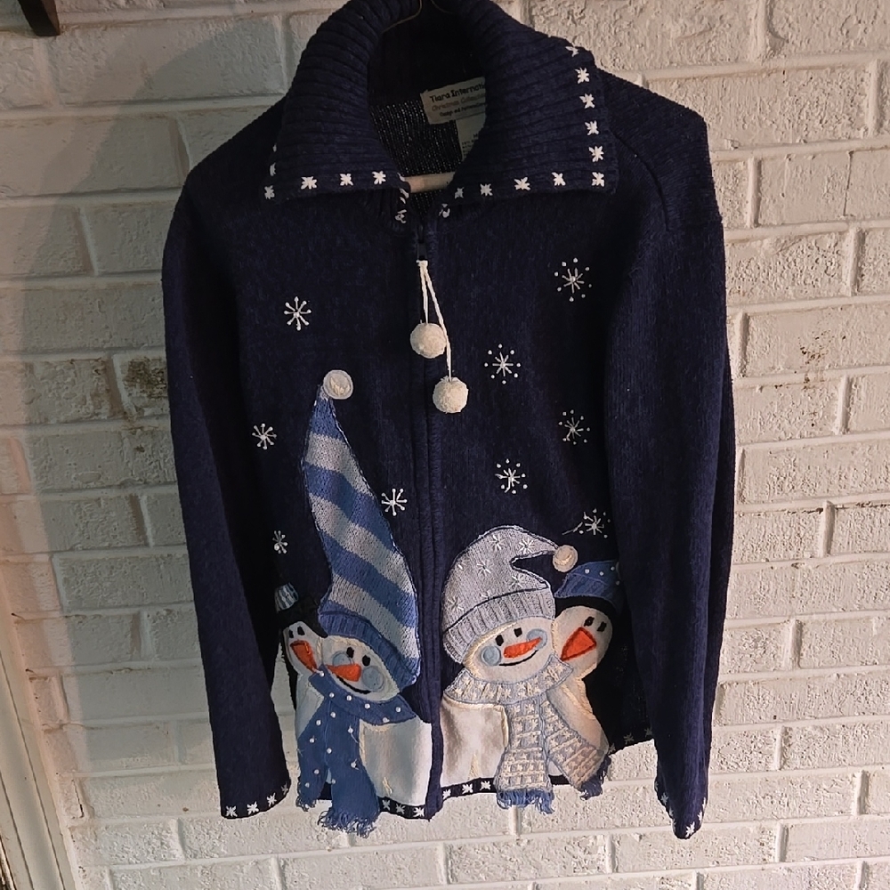 Women's Navy Blue Snowman Jacket